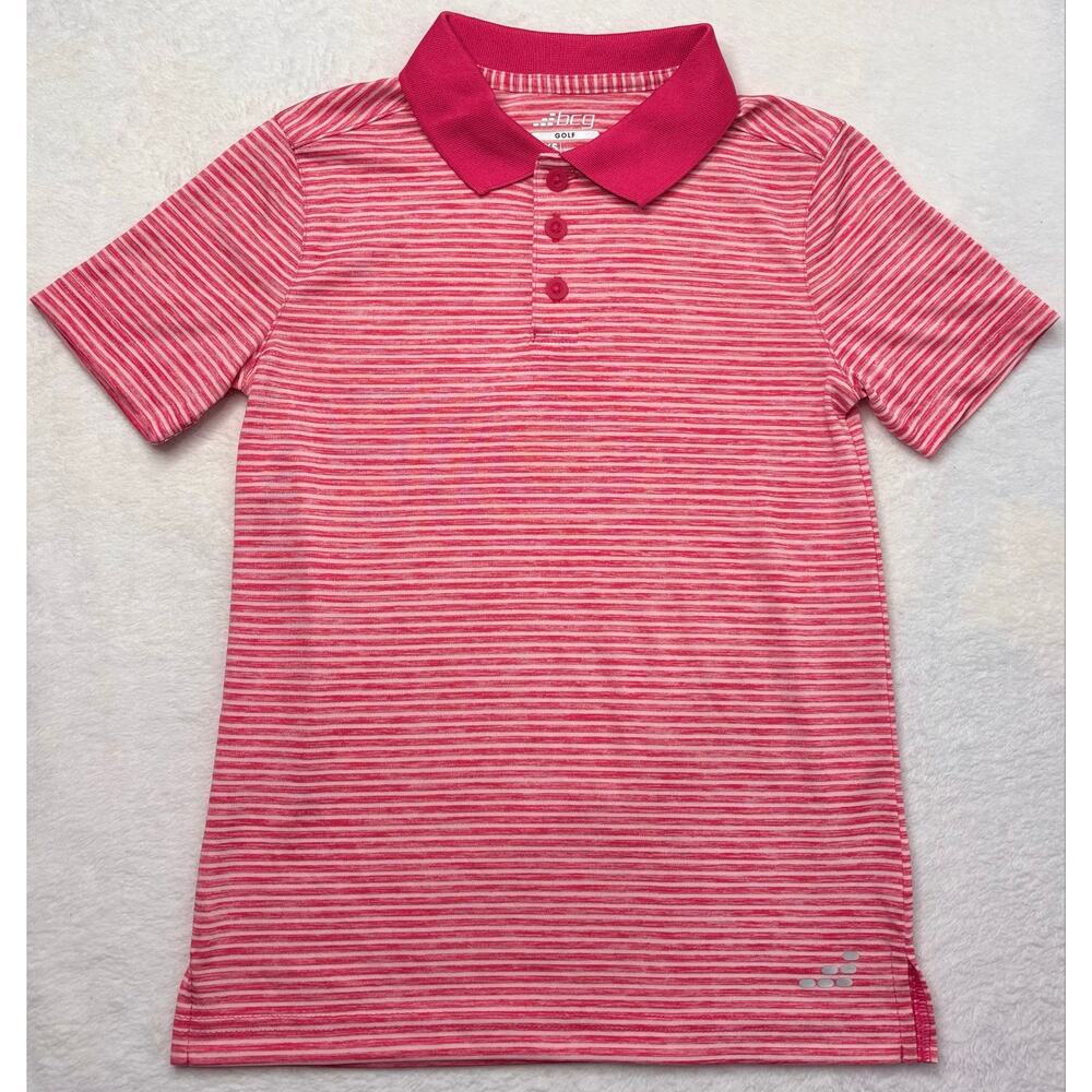 BCG Kid’s XS (6-7) Pink Stripped Golf Polo NWOTs